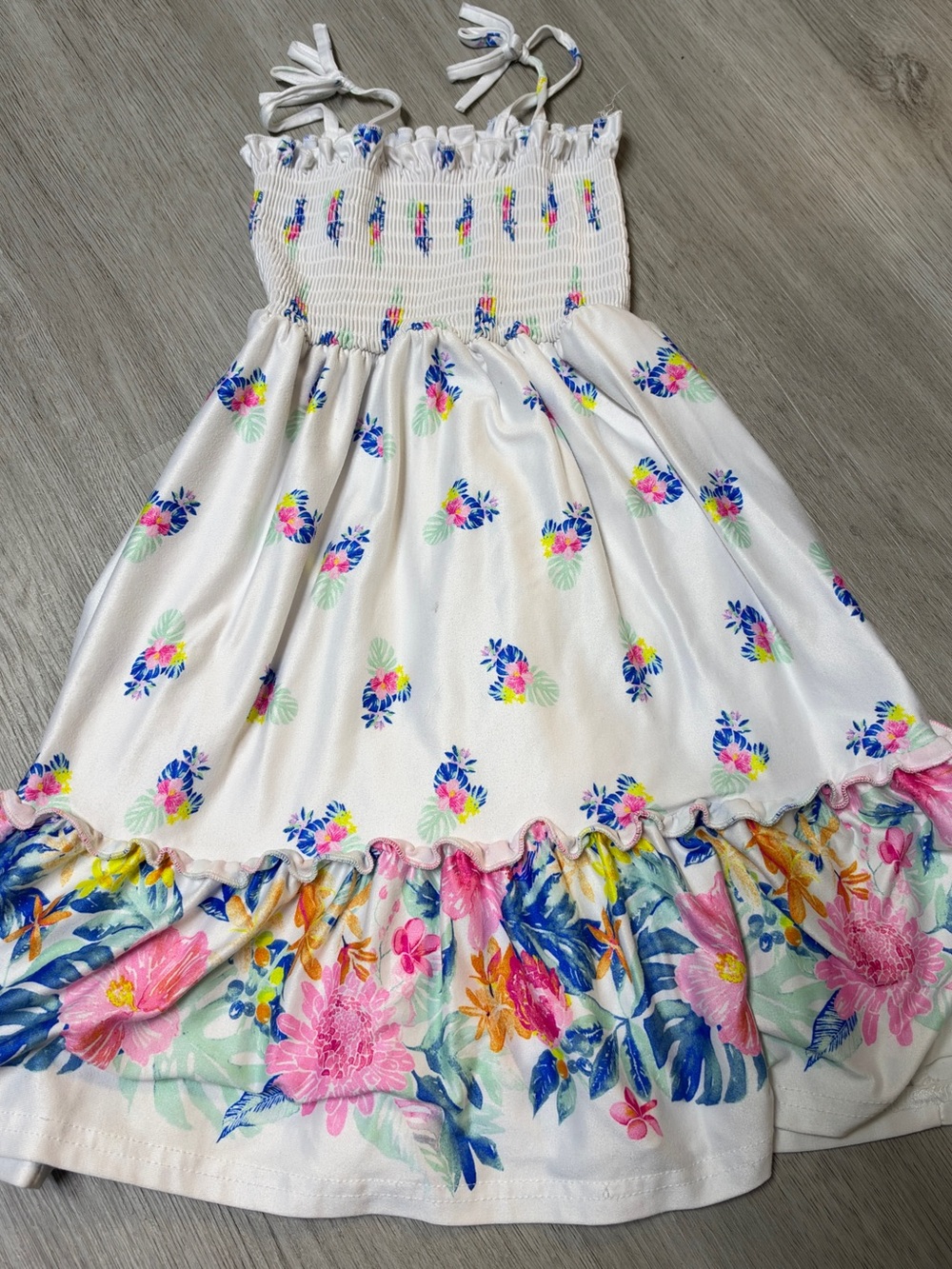 Tommy Bahama White Floral Sundress with Pink, Blue & Yellow Accents